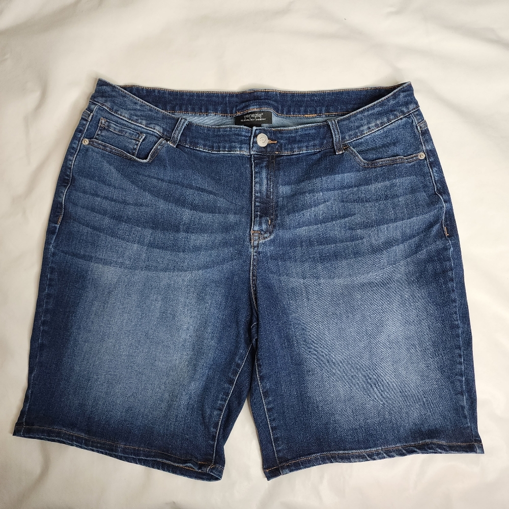 Venezia Lane Bryant Jean Shorts Blue Denim High Rise Plus Size 20